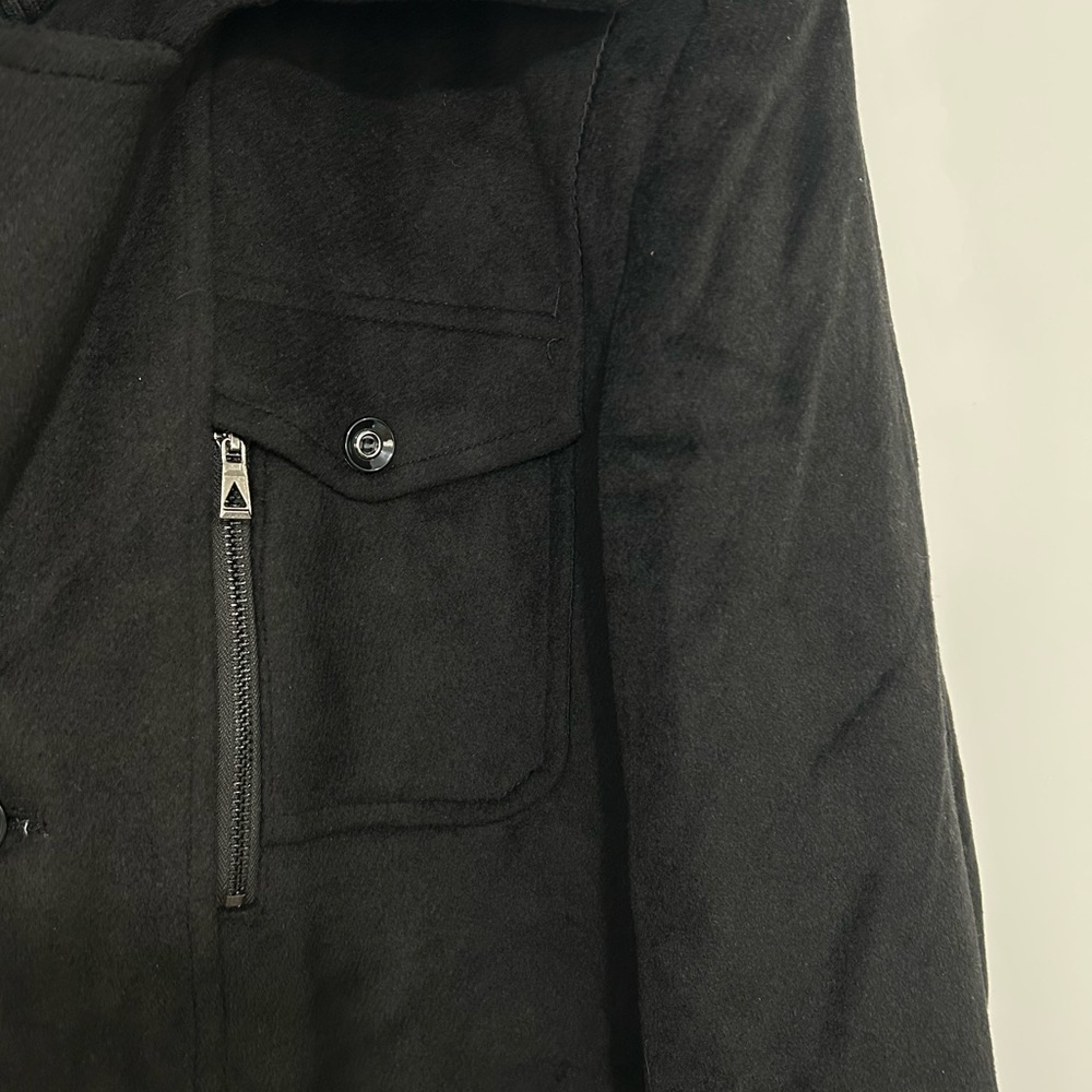 Men’s Wool/Polyester Blend Black Coat - Picture 6 of 15